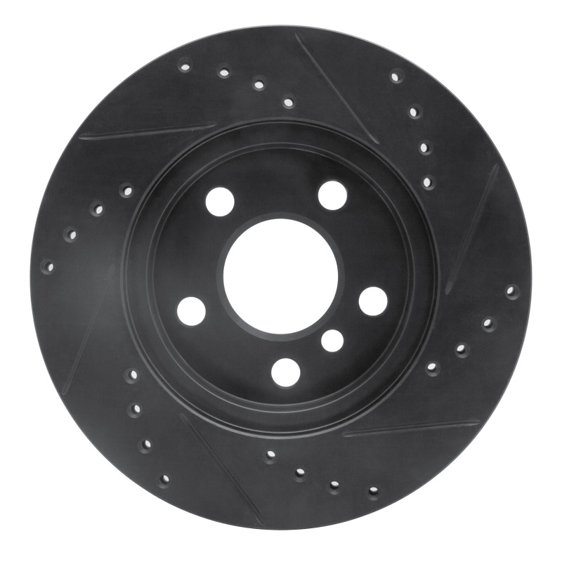 BMW i3 Brake Rotor (1) - Front Left - R1 Concepts - Drilled & Slotted - Black - `14-`21